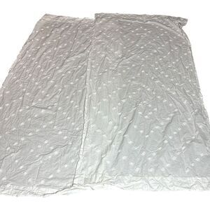 Rachel ashwell curtain set white shabby chic Pom Pom design lightweight flowy